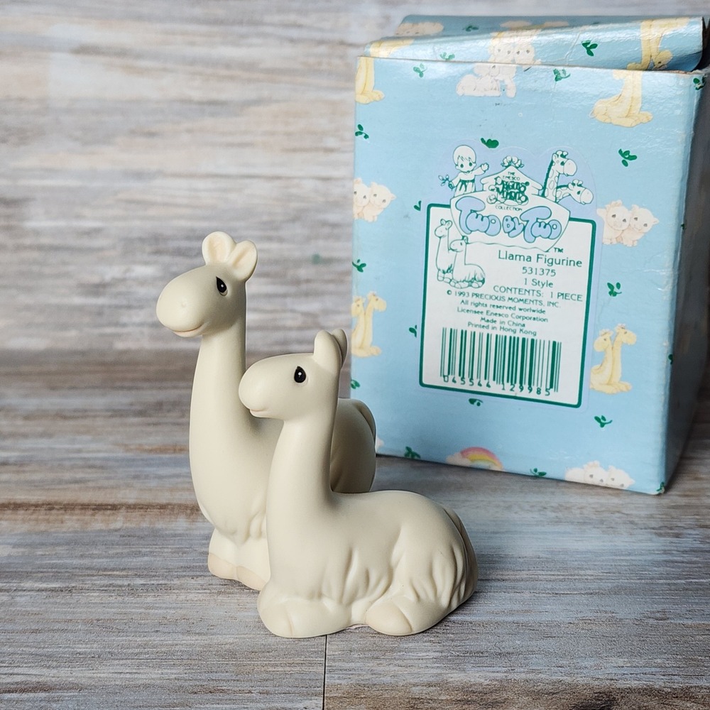 Precious Moments Two by Two Llama Figurine 531375 Enesco 1993 Vintage‎ Boxed